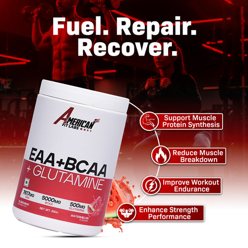 American Fit Labs EAA + BCAA + Glutamine (32 Servings, 300g) | Watermelon