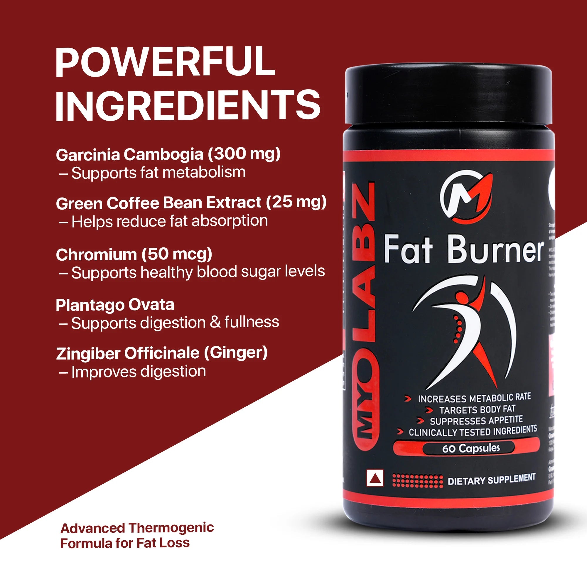 Myolabz Fat Burner Capsules | Dietary Supplement for Metabolic Support