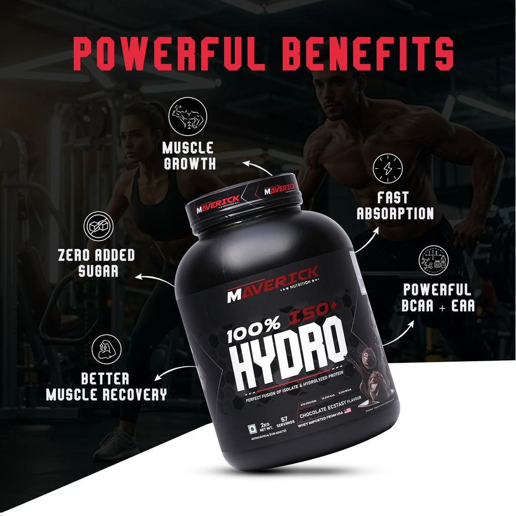 Maverick 100% Iso + Hydro Whey Protein (2kg, 57 Servings) | Chocolate Ecstasy
