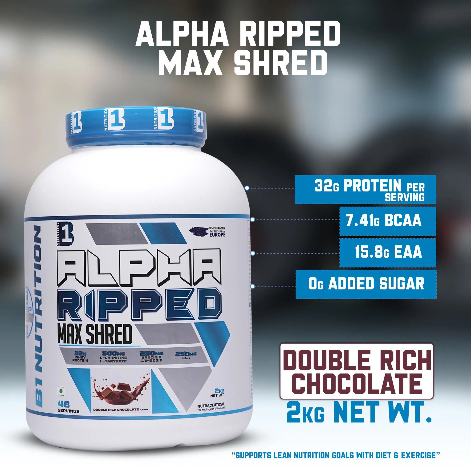 B1 Nutrition Alpha Ripped Max Shred Protein (2 kg, 48 Servings)