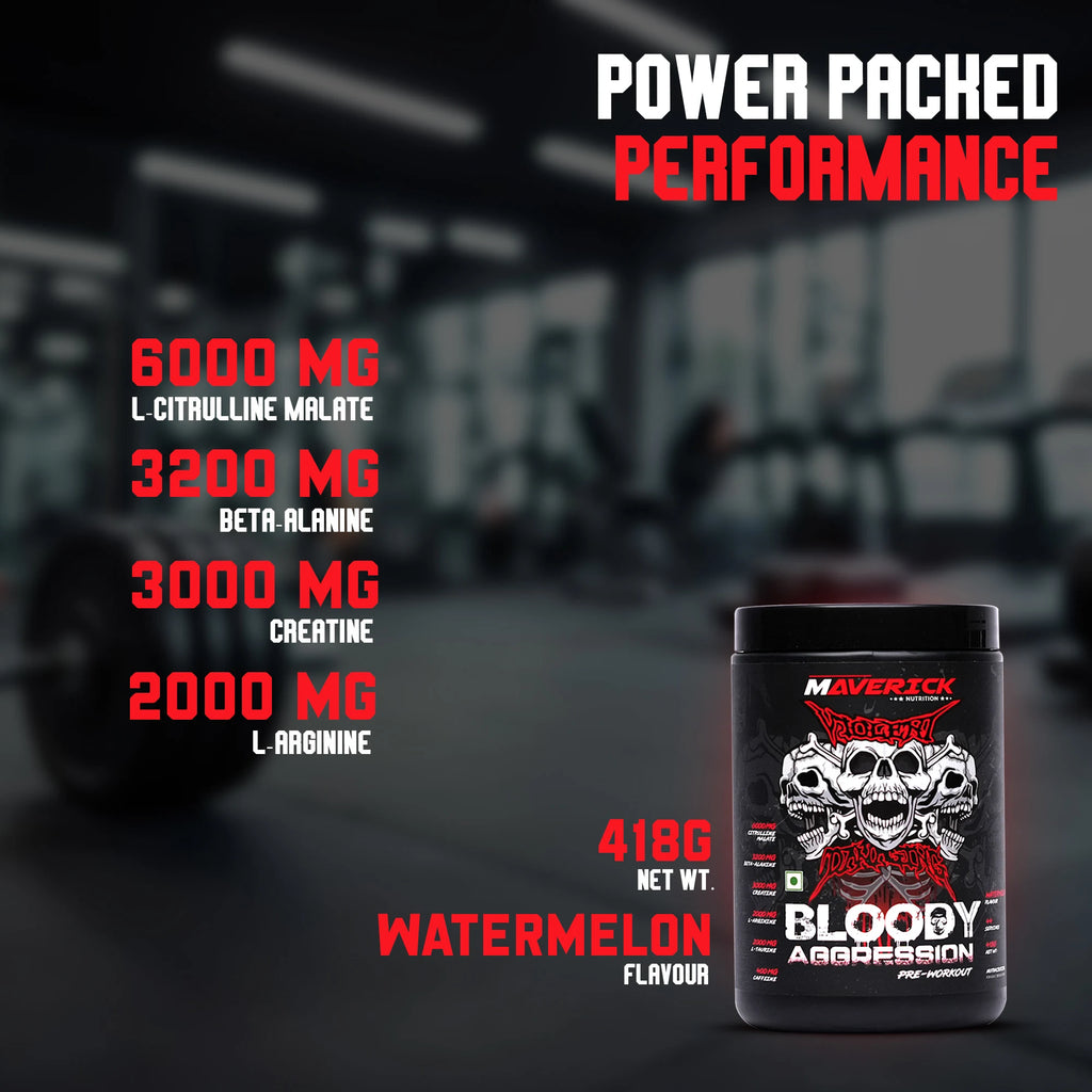 Maverick Bloody Aggression Pre-Workout (Watermelon, 44 Servings, 418g)