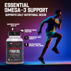 Maverick Nutrition Omega-3 Fish Oil (60 Softgels) | 1000 mg Fish Oil | 180 mg EPA + 120 mg DHA | Enteric Coated