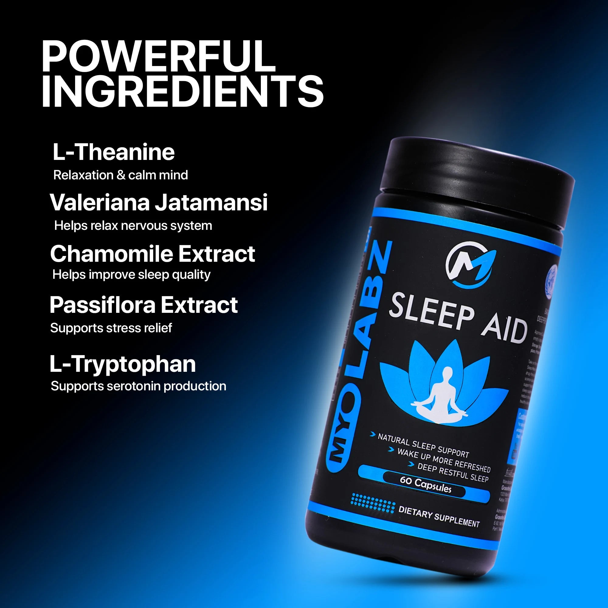 Myolabz Sleep Aid Capsules (60 Capsules) | Natural Sleep Support