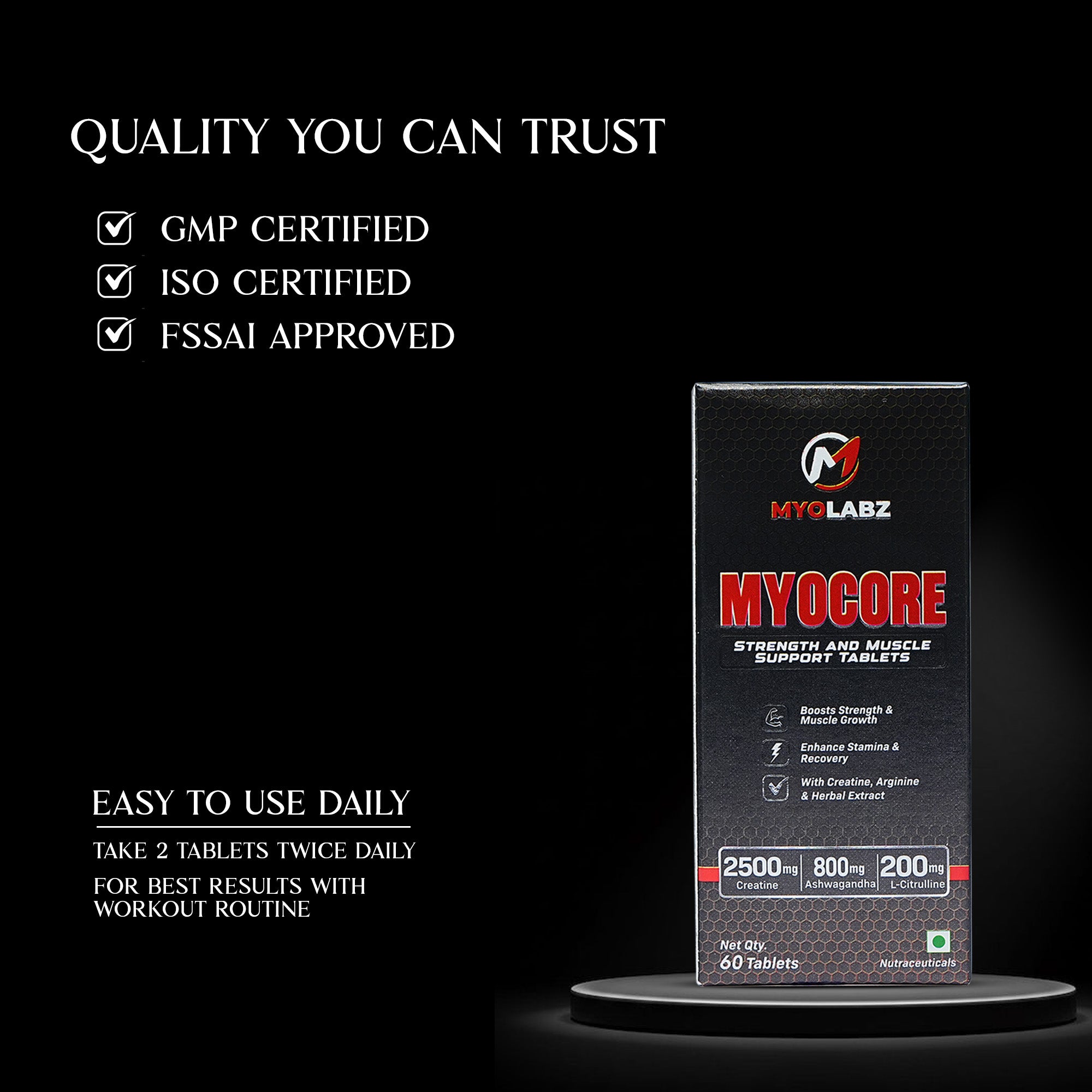 Myolabz Myocore Strength & Muscle Support | 60 Tablets