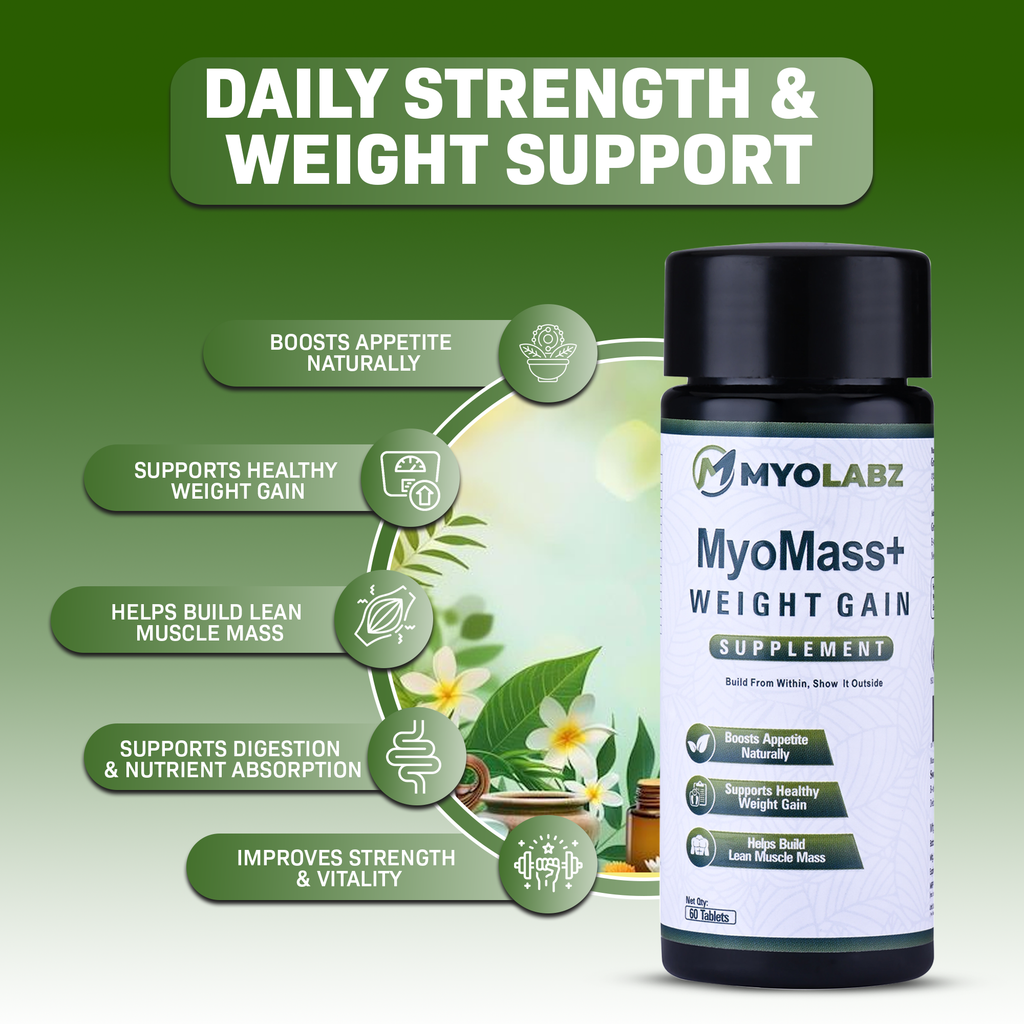 Myolabz MyoMass+ Weight Gain Supplement (60 Tablets)