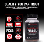 Maverick Nutrition Omega-3 Fish Oil (60 Softgels) | 1000 mg Fish Oil | 180 mg EPA + 120 mg DHA | Enteric Coated