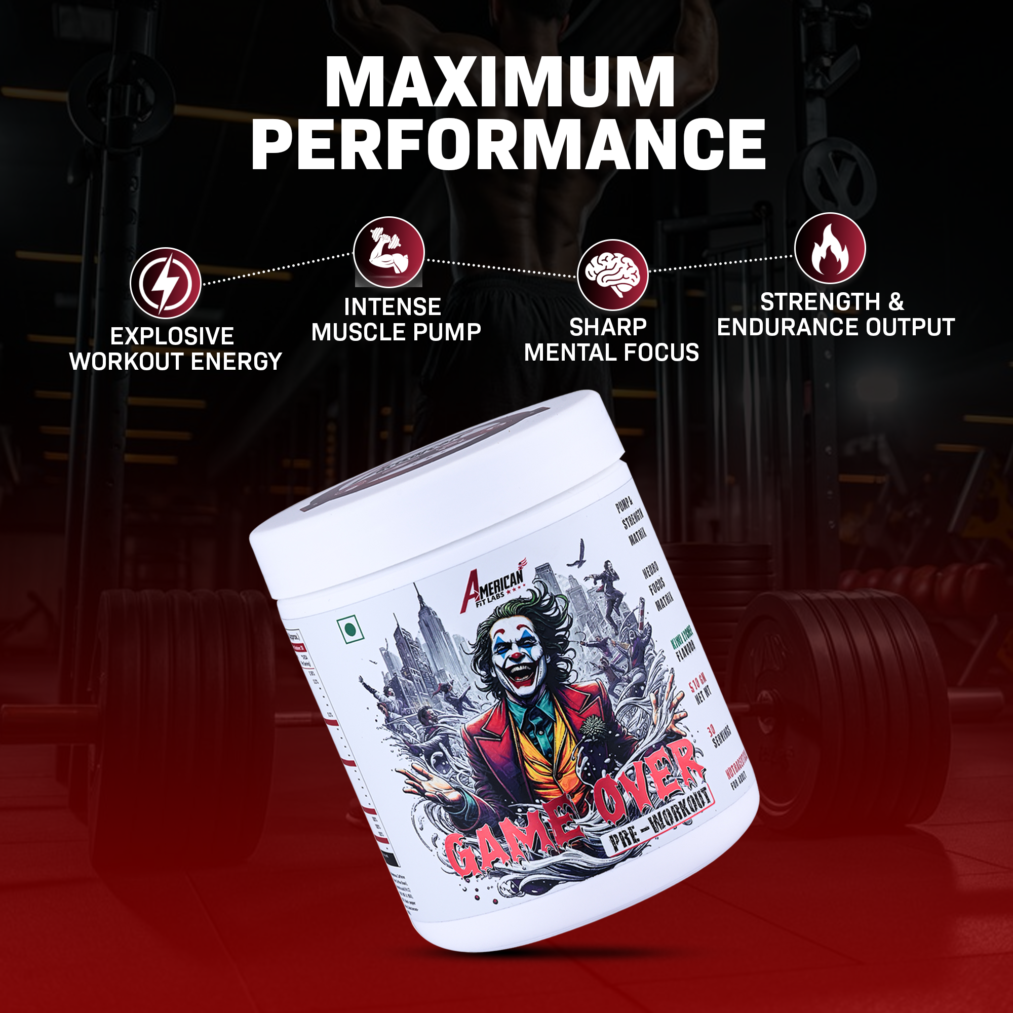 American Fit Labs Game Over Pre-Workout (30 Servings, 510g) | Kiwi Lychee