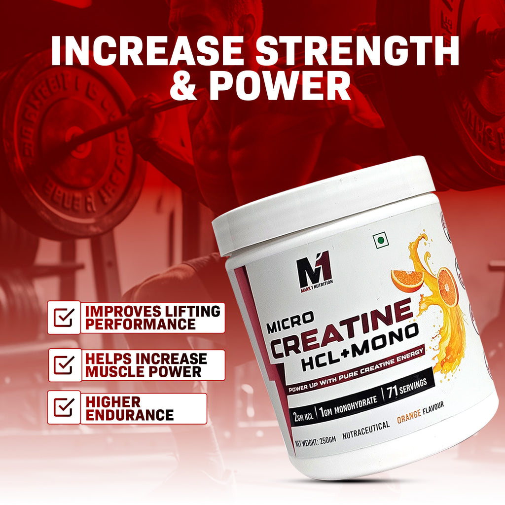 Mark1 Nutrition Micro Creatine HCL + Mono 250g Orange Flavour