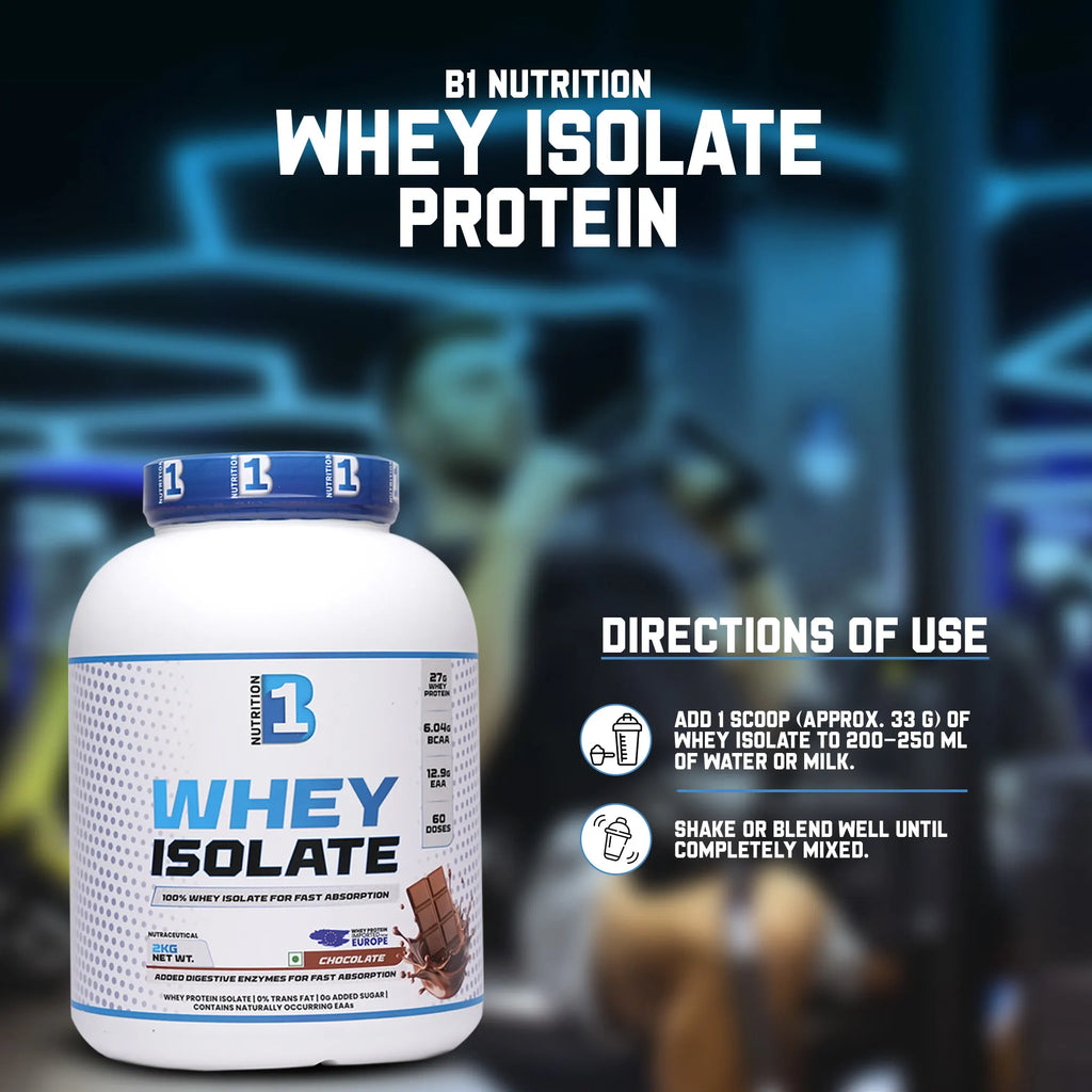 B1 Whey Isolate (2kg, 60 Servings) | 100% Whey Isolate for Lean Muscle