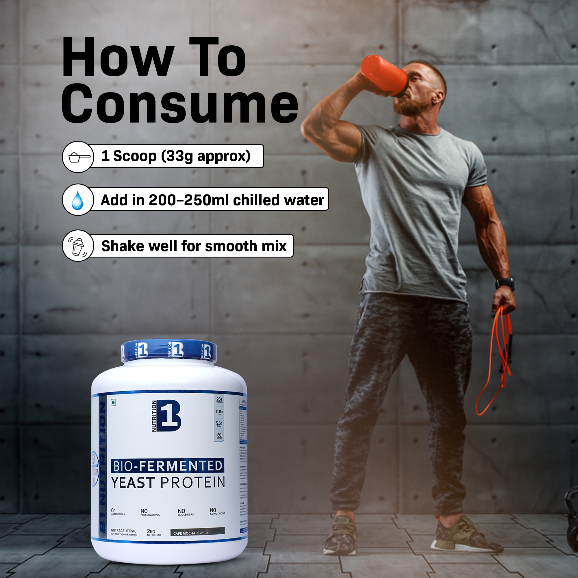 B1 Nutrition Bio-Fermented Yeast Protein 2kg Cafe Mocha Flavour