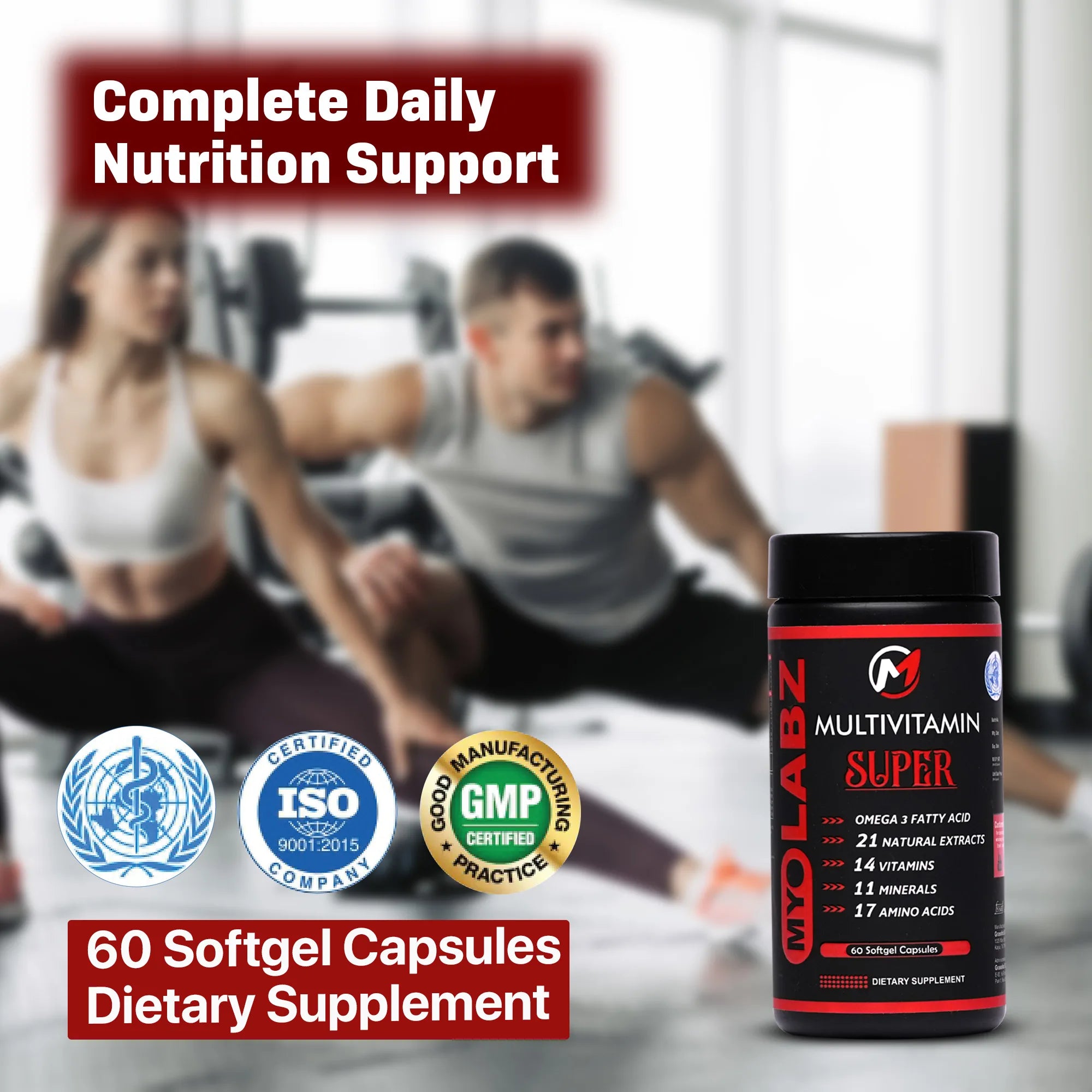 Myolabz Super Multivitamin Softgel Capsules (60 Capsules) | Daily Nutrition & Vitality Support