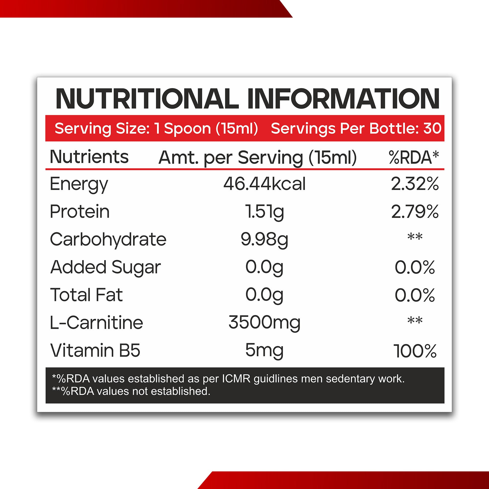 American Fit Labs L-Carnitine Liquid (30 Servings, 450ml) | Mix Fruit / Orange