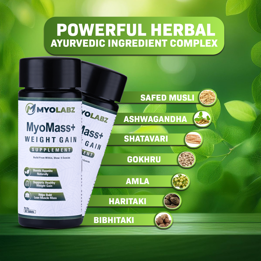 Myolabz MyoMass+ Weight Gain Supplement (60 Tablets)