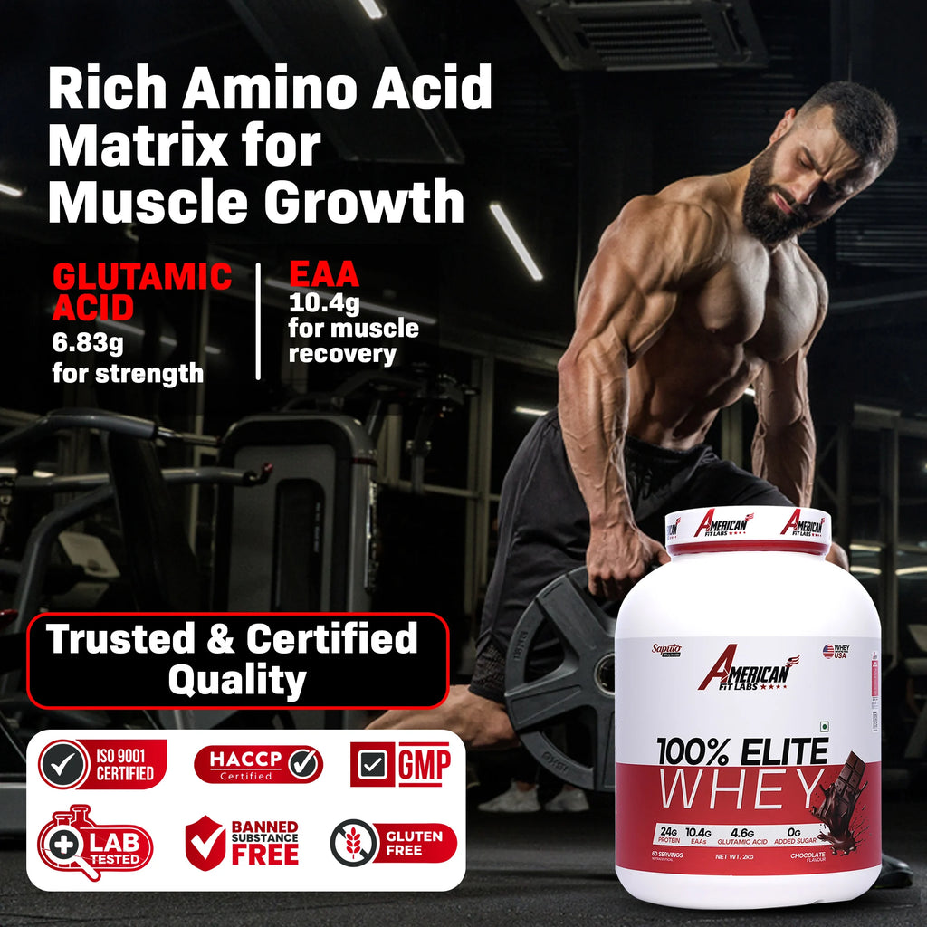 American Fit Labs 100% Elite Whey Protein (2kg) | 60 Servings | Chocolate
