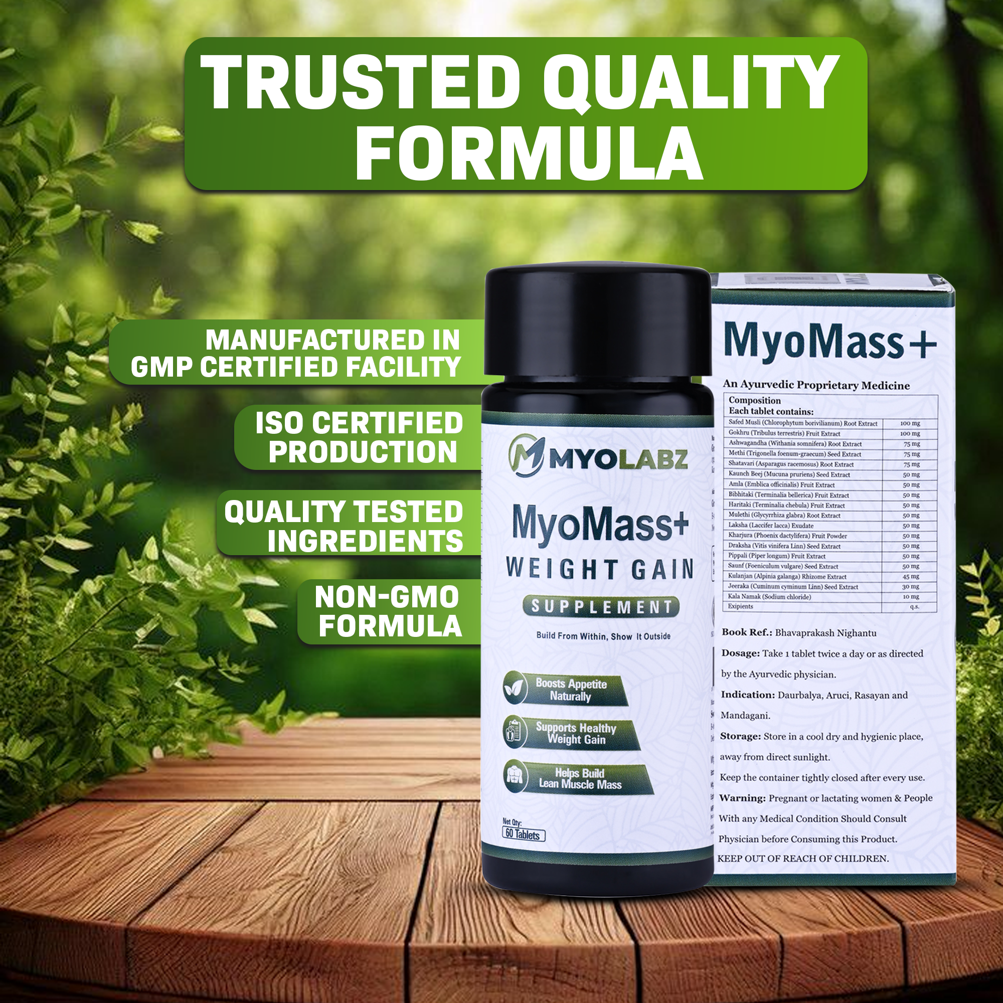 Myolabz MyoMass+ Weight Gain Supplement (60 Tablets)