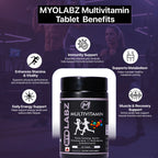 Myolabz Multivitamin Tablets (30 Tablets) | Vitamins, Minerals, Amino Acids with Ginseng