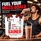 American Fit Labs BioBulk Gainer, Chocolate Almond, 5 kg (25 Servings) | 54g Protein & 3g Creatine per Serving | Whey Mass Gainer with Herbs, Vitamins, Minerals & Digestive Enzymes | 0g Added Sugar