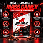 Mark 1 Nutrition The Anabolic Mass Gainer, Chocolate with Nuts, 5 kg (17 Servings) | 99.7g Protein, 3g Creatine & 1.2g L-Glutamine per Serving | Whey Gainer with MCT, Vitamins, Minerals & Digestive Enzymes | 0g Added Sugar