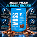 Nutrition B1 MASS Power Load Mass Gainer 5kg | 70g Protein & 781 kcal per Serving | Whey Isolate, Concentrate & Hydrolysate Blend | With Creatine, BCAA, Glutamine & CaHMB | Chocolate with Nuts | 25 Servings