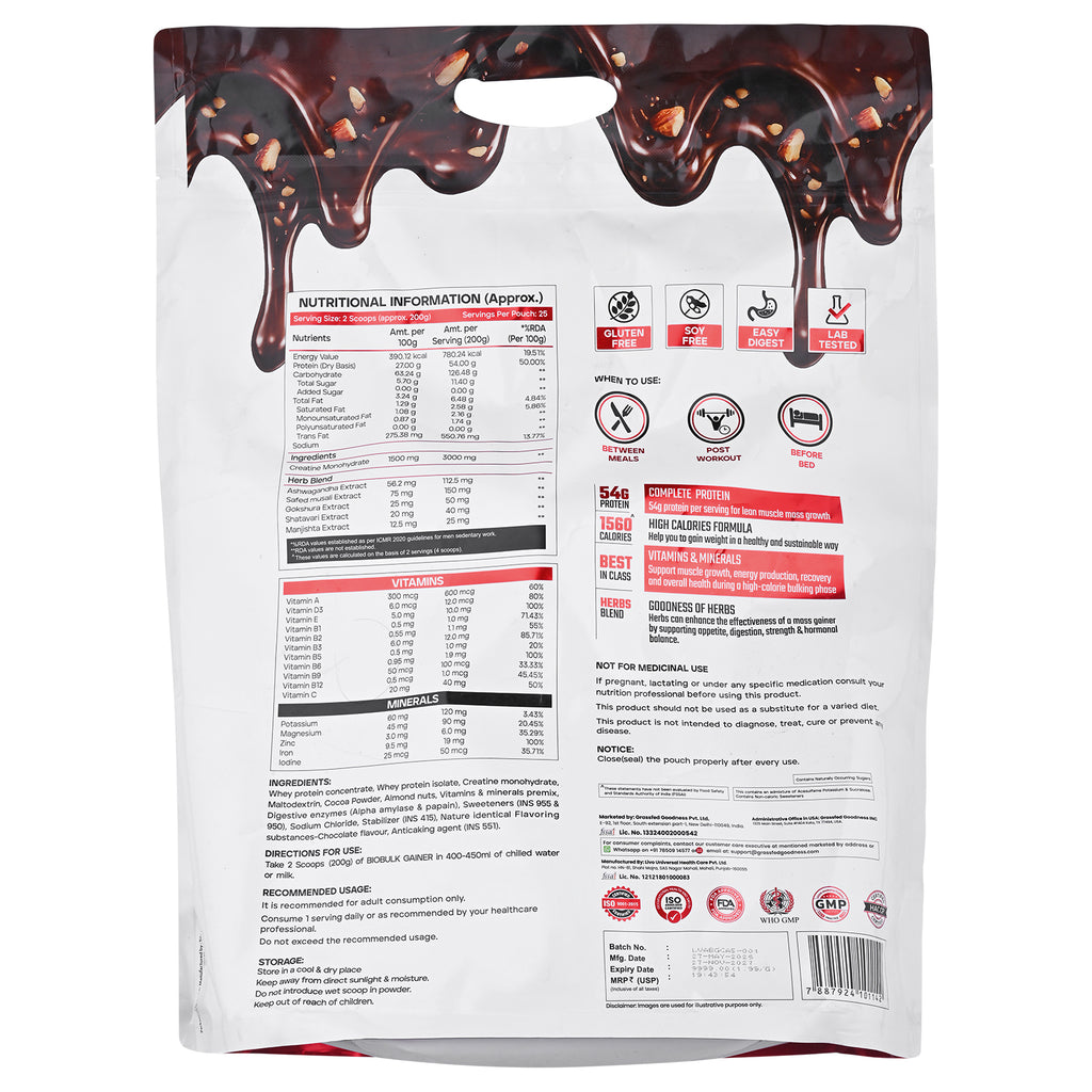 American Whey + Bulk Stack Pack of 4 – Nitro Whey 2 kg, Bio Bulk Gainer 5 kg, Omega-3 & Amla | Whey & Mass Gainer Combo