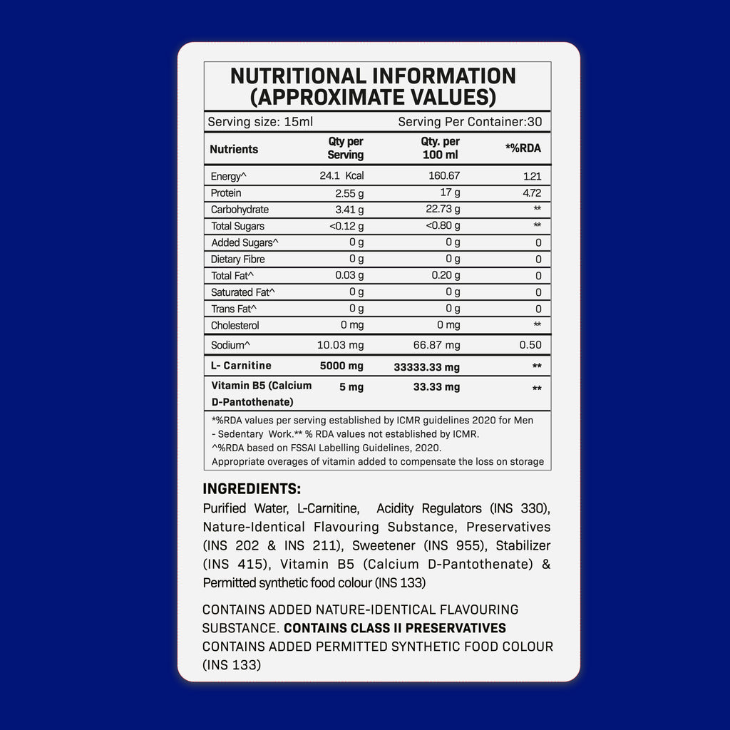 L Carnitine Blue Raspberry Flavour