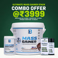 B1 Nutrition Ultimate Mass Gainer Combo Offer | Mass Gainer 5kg + Creatine 250g + MyoMass+ Tablets | Best Weight Gain Stack Deal Online India