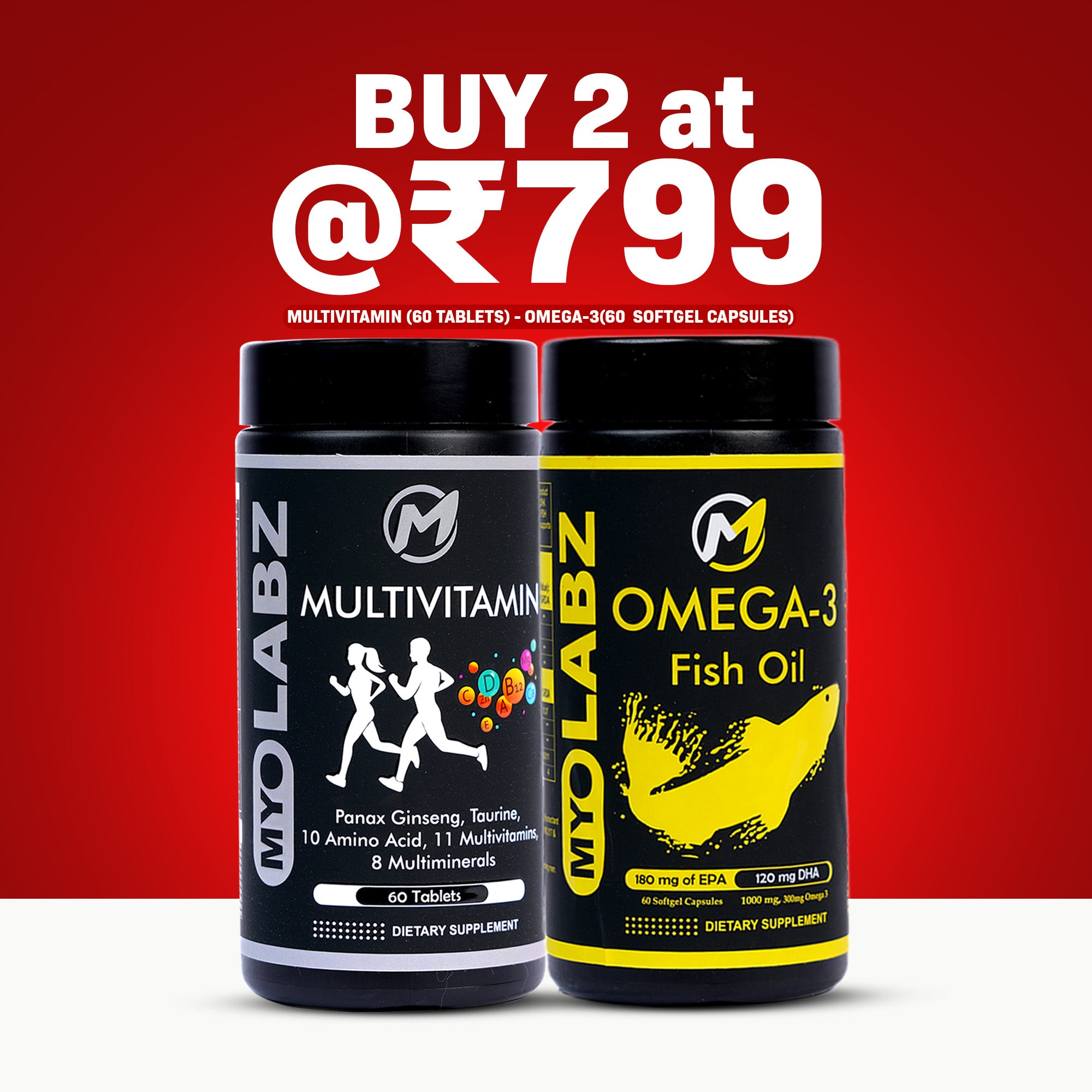Myolabz Daily Health Combo | Multivitamin + Omega-3 Fish Oil