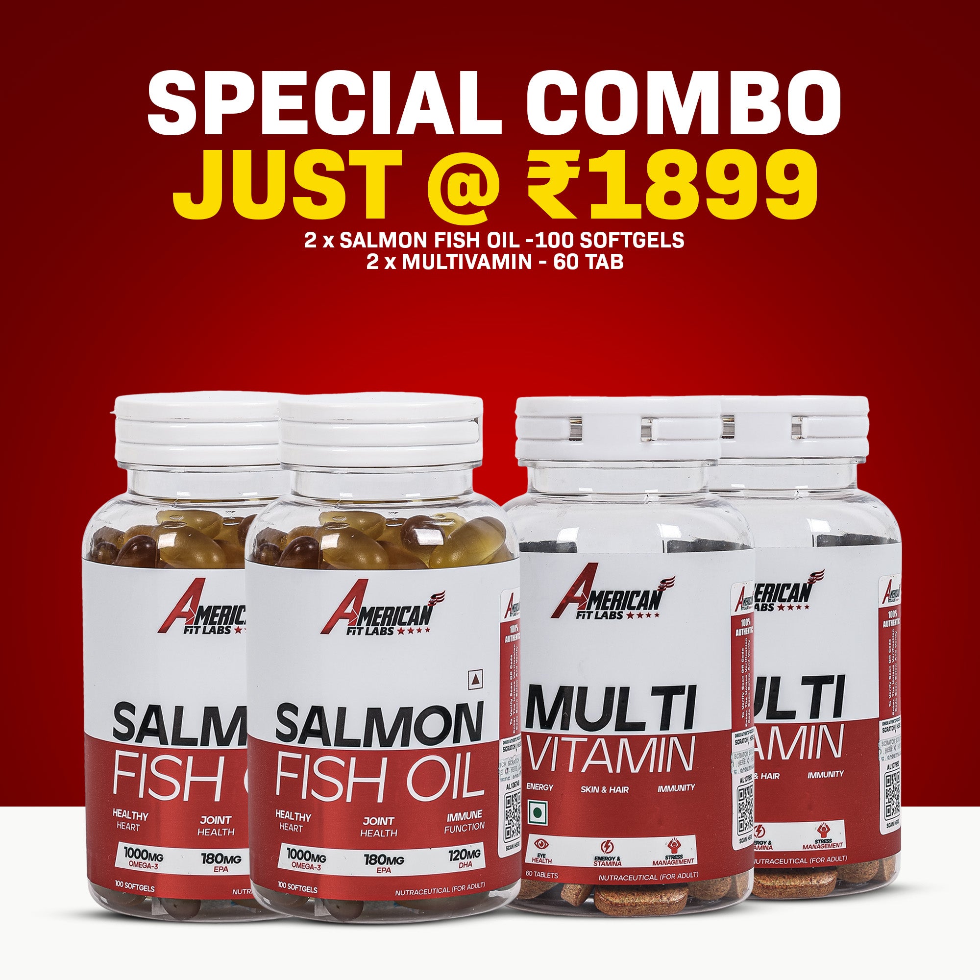 American Fit Labs Fish Oil + Multivitamin Combo | Immunity & Health Stack