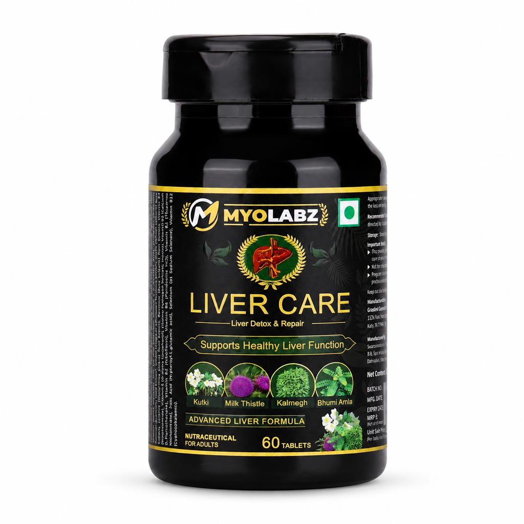 MyoLabz Liver Care Advanced Formula – Milk Thistle, Kutki, Kalmegh, Bhumi Amla Liver Detox Supplement, 60 Tablets