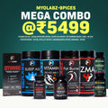 Myolabz Mega Health Stack | 9-in-1 Daily Wellness Combo Offer | Multivitamin + Omega-3 + Testosterone + ZMA + Shilajit + Ashwagandha + Moringa | Best Health Deal Online India