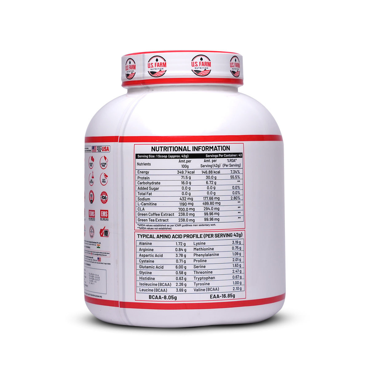 10-PRODUCT U.S. Farm Nitro Iso Bulk Blast — U.S. Farm Nitro Iso Whey 4 LBS × 4 • U.S. Farm Iso Ripped Whey 4 LBS × 1 • MyoLabz Vitamin D3 + K2 × 5
