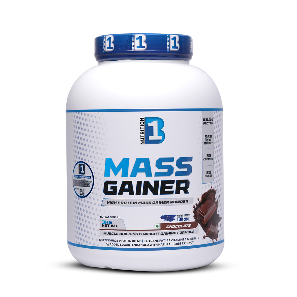 Mark 1 Whey + B1 Mass Stack Pack of 4 – Whey Protein 2.5 kg, Mass Gainer 3 kg, Pre-Workout & MyoCore | Bulking Combo for Mass & Strength