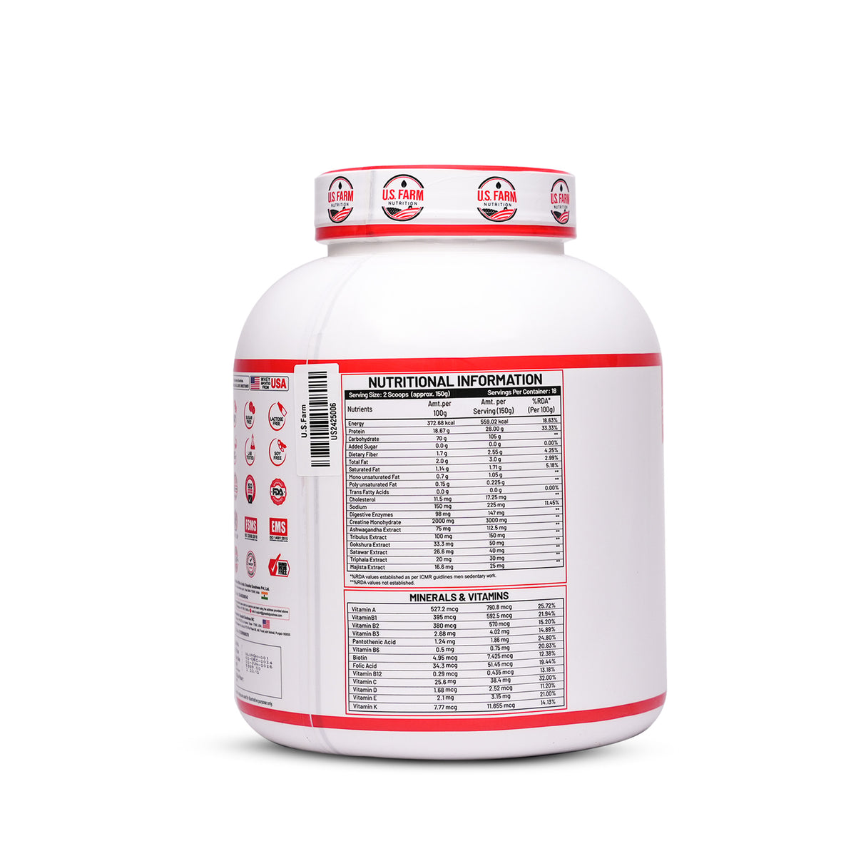 18-PRODUCT US FARM MANGO MUSCLE + MASS MEGA DEAL — US Farm Muscle Whey 2 KG (Alphonso Mango) × 2 • US Farm Max Mass Gainer 2.7 KG (Alphonso Mango) × 4 • MYOLABZ MyoMass+ Weight Gain 60 Tablets × 6 • MYOLABZ Regular/Grey Multivitamin 60 Tablets × 6