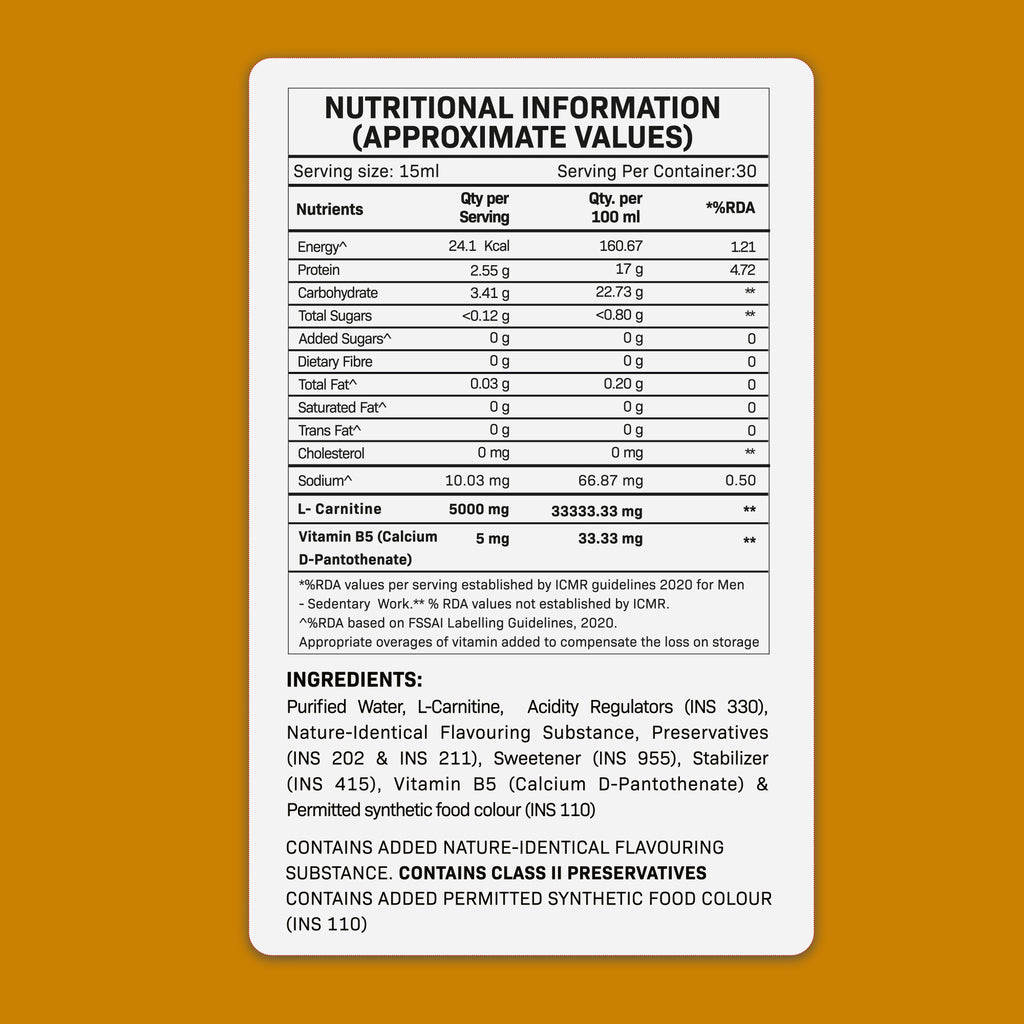 L Carnitine Orange Flavour