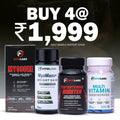 MyoLabz Daily Muscle Support Stack Pack of 4 – MyoCore, Testosterone Booster, MyoMass+ & Multivitamin for Strength & Stamina