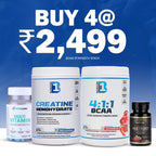 BCAA Strength Stack Pack of 4 – B1 BCAA 4:1:1, Creatine 250 g, Beetroot & Multivitamin for Strength & Recovery