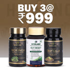 MyoLabz Gut & Greens Combo Pack of 3 – Gut Reset, Triphala & Moringa Tablets for Gut Balance & Daily Wellness