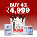 American Bio Bulk Stack Pack of 4 – Bio Bulk Gainer 5 kg, Creatine 250 g, Multivitamin & Omega-3 | Weight Gainer Combo for Mass & Strength