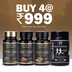 MyoLabz Women's Daily Wellness Combo Pack of 4 – Shatavari, Spirulina, Beetroot & Multivitamin Tablets for Energy & Vitality