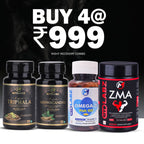 MyoLabz Night Recovery Combo Pack of 4 – ZMA, Ashwagandha, Triphala & Omega-3 for Muscle Recovery & Relaxation