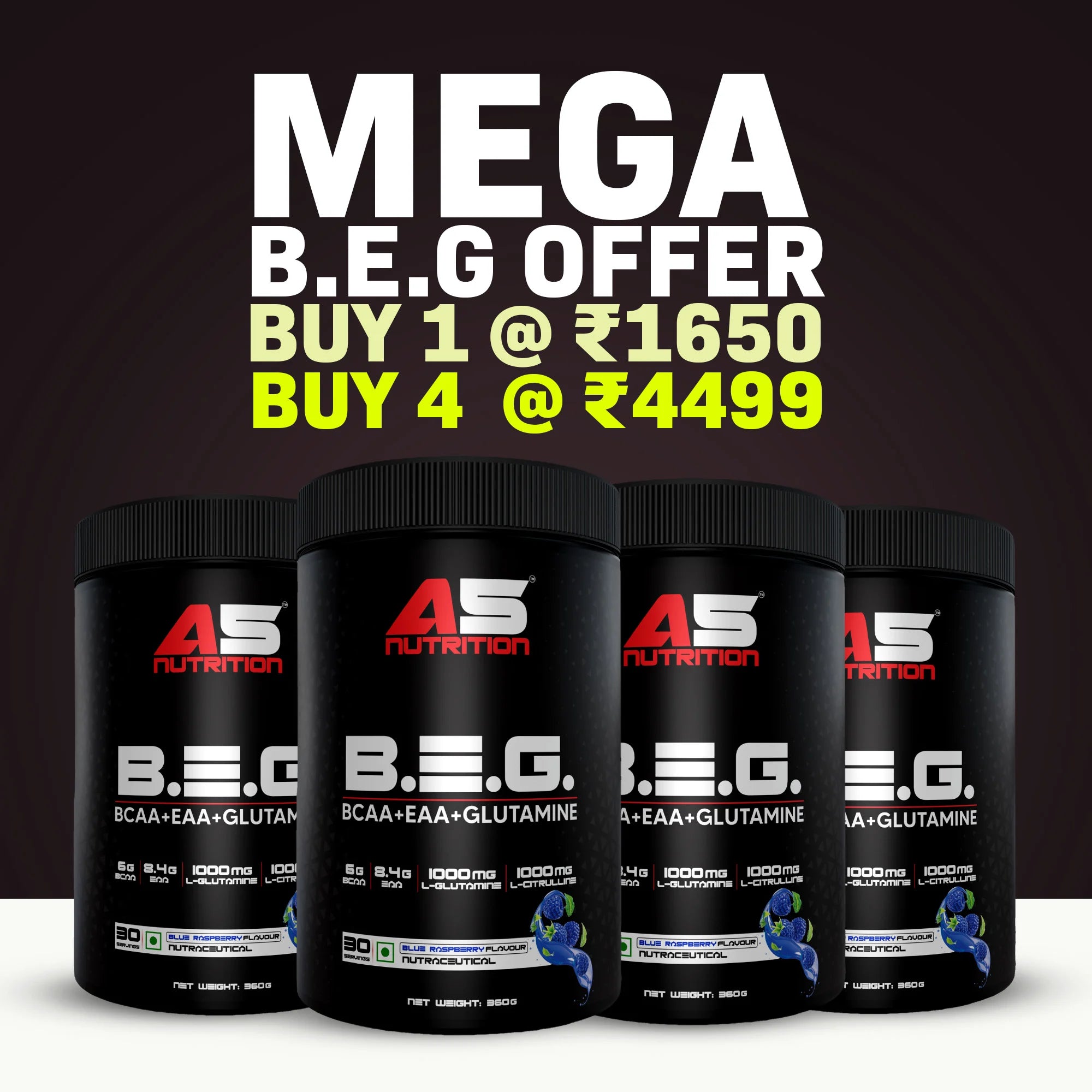 A5 Nutrition B.E.G Combo Offer | BCAA + EAA + Glutamine | Best Recovery & Amino Acid Stack Deal Online India