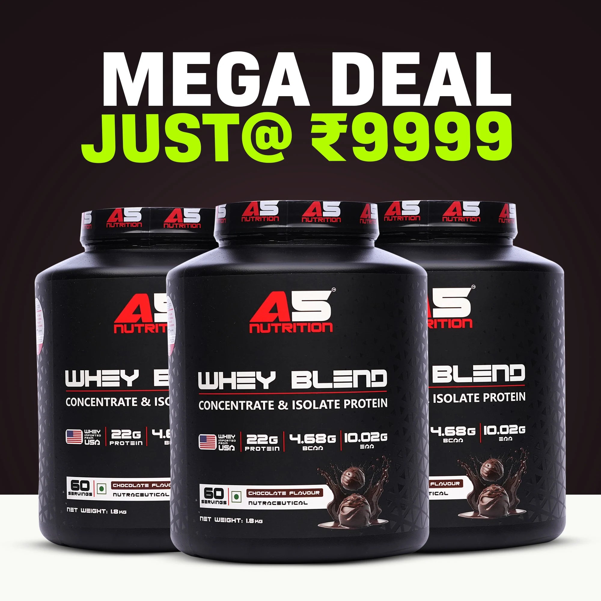 A5 Nutrition Whey Blend Combo Offer | 3 x 1.8kg (Concentrate + Isolate) | 5.4kg Bulk Whey Deal Online India